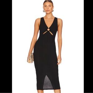 Revolve Black Midi Dress